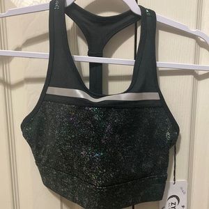 Black Reflective Mirage Light n Tight Racer Bra size small